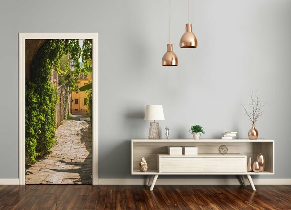 Fototapeta samolepiace na dvere talianskej uličky 85x205 cm