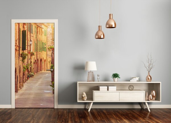 Fototapeta samolepiace na dvere talianskej uličky 75x205 cm