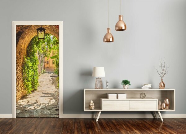Fototapeta samolepiace na dvere talianskej uličky 85x205 cm