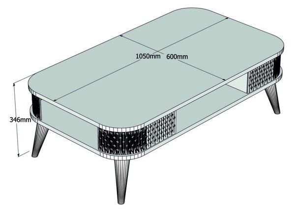 Kalune Design Konferenčný stolík Eylül krémový