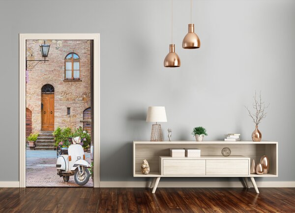 Fototapeta samolepiace na dvere talianskej uličky 85x205 cm