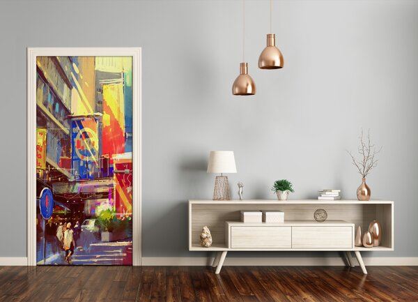 Fototapeta samolepiace na dvere farebné mesto 75x205 cm