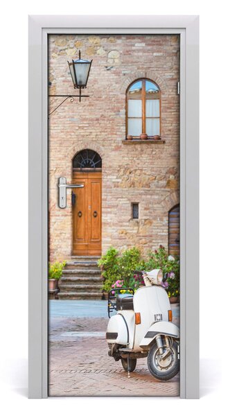 Fototapeta samolepiace na dvere talianskej uličky 85x205 cm