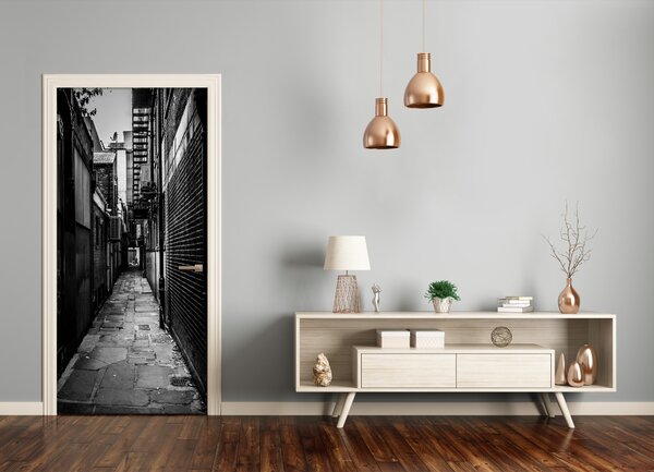 Fototapeta samolepiace na dvere mestské uličky 85x205 cm