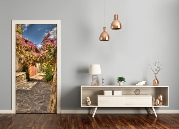 Fototapeta samolepiace dvere francúzskej uličky 85x205 cm