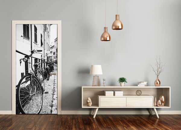 Fototapeta samolepiace na dvere mestské bicykle 85x205 cm
