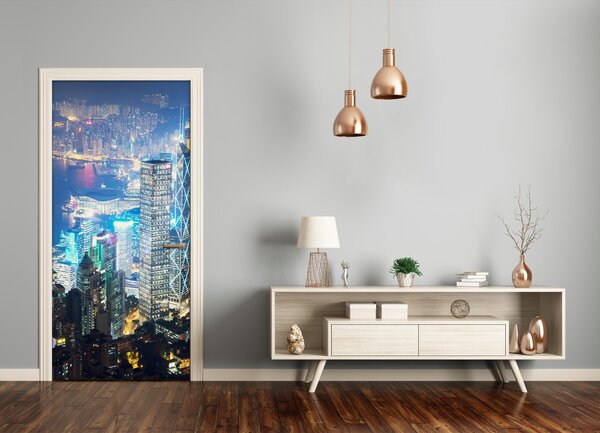 Fototapeta samolepiace na dvere Hong kong noc 85x205 cm