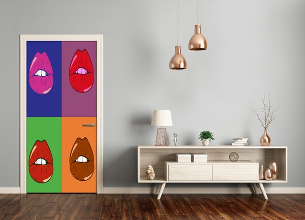 Fototapeta samolepiace na dvere farebné pery 85x205 cm