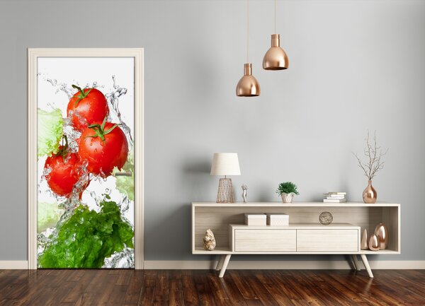 Fototapeta na dvere samolepiace paradajky a kapusta 75x205 cm