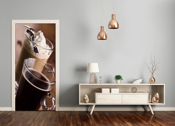 Fototapeta na dvere samolepiace káva Frappe 75x205 cm