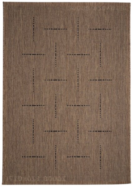 Devos koberce Kusový koberec FLOORLUX Coffee / Black 20008 Spoltex – na von aj na doma - 120x170 cm