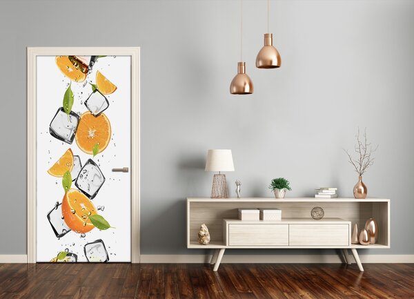 Fototapeta na dvere samolepiace pomaranča a ľad 75x205 cm