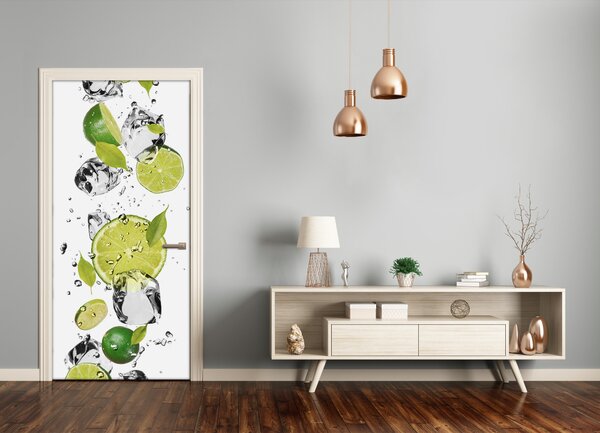 Fototapeta na dvere samolepiace limetka a voda 75x205 cm