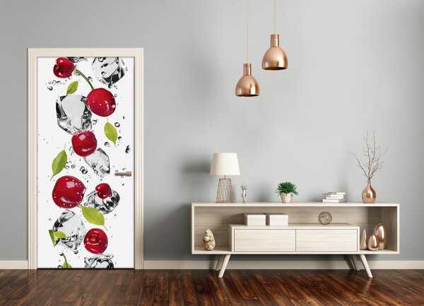 Fototapeta na dvere samolepiace višne a voda 75x205 cm