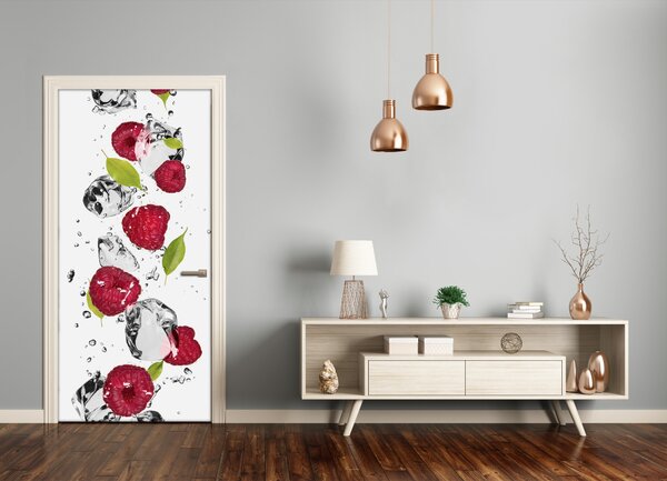 Fototapeta na dvere samolepiace maliny a voda 75x205 cm
