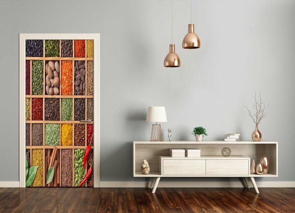Fototapeta na dvere samolepiace farebné korenie 75x205 cm