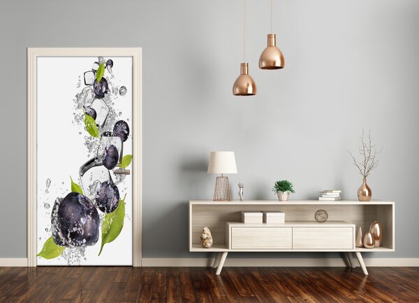 Fototapeta na dvere samolepiace jahody a ľad 95x205 cm