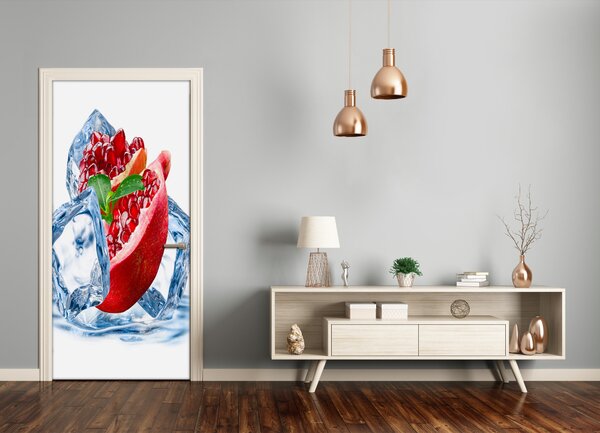 Fototapeta na dvere samolepiace granátové jablko a ľad 75x205 cm