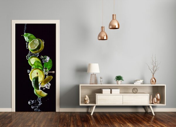 Fototapeta na dvere samolepiace limetka a citrón 75x205 cm