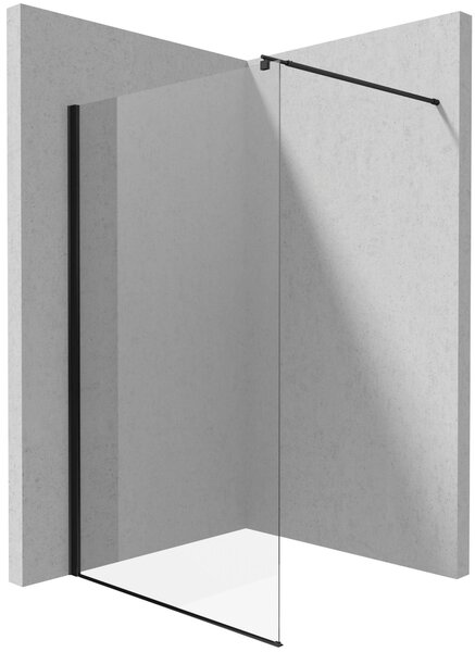 Deante Kerria Plus stena sprchového kúta walk -in 140 cm čierna matný/sklo priehľadné KTS_N34P