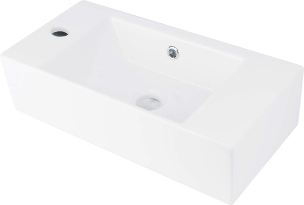 Deante Hiacynt, keramické umývadlo 510x250x135 mm, ľavé, biela lesklá, DEA-CDY_6U2L