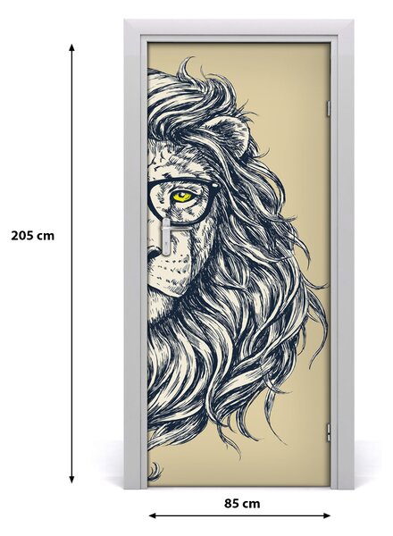 Samolepiace fototapety na dvere Hipsterský lev 85x205 cm