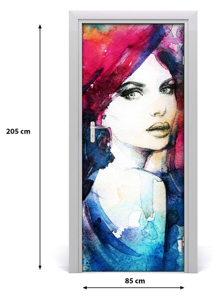 Samolepiace fototapety na dvere abstrakcie žena 85x205 cm