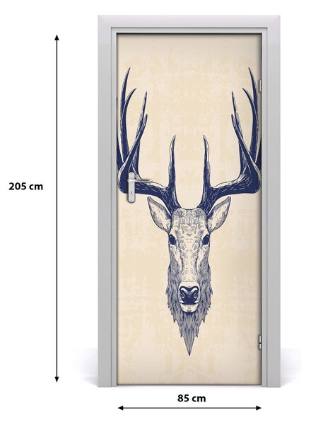 Samolepiace fototapety na dvere Hlava jeleňa 85x205 cm