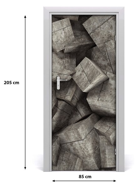 Samolepiace fototapety na dvere betónové šesťuholníky 85x205 cm
