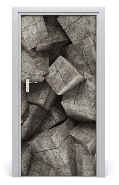Samolepiace fototapety na dvere betónové šesťuholníky 95x205 cm