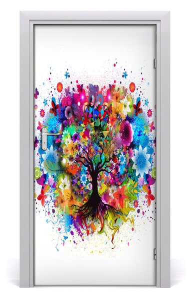 Samolepiace fototapety na dvere abstraktné drevo 95x205 cm
