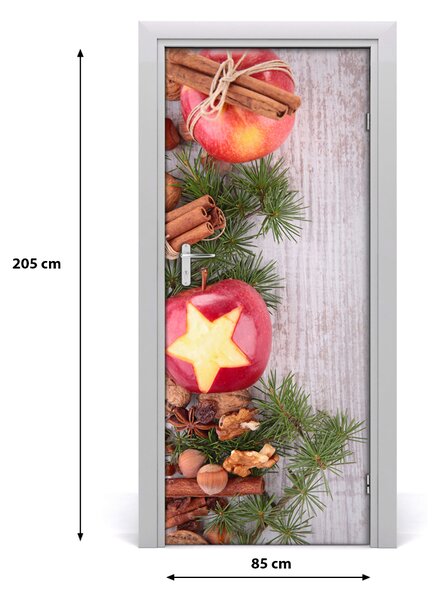 Samolepiace fototapety na dvere sviatočné jablká 85x205 cm