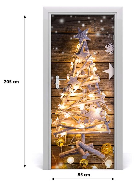 Samolepiace fototapety na dvere Sviečka vianočné stromček 85x205 cm