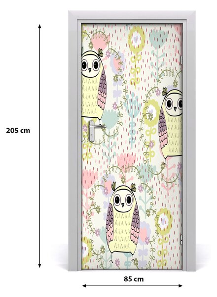 Samolepiace fototapety na dvere sovy 85x205 cm
