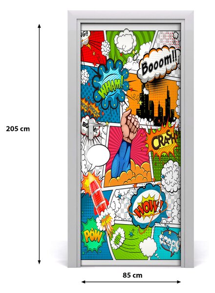 Samolepiace fototapety na dvere komiks 85x205 cm