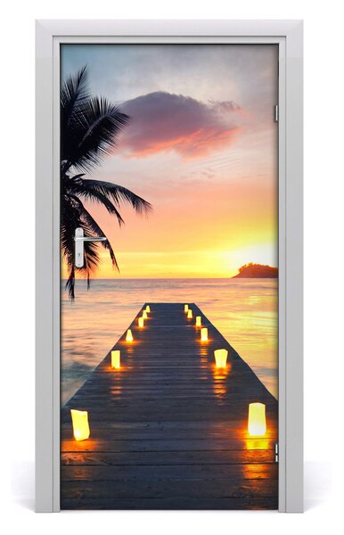 Fototapeta samolepiace dvere drevený most 95x205 cm