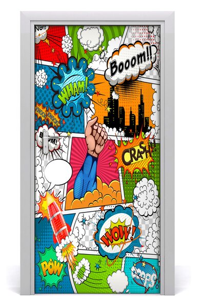 Samolepiace fototapety na dvere komiks 95x205 cm