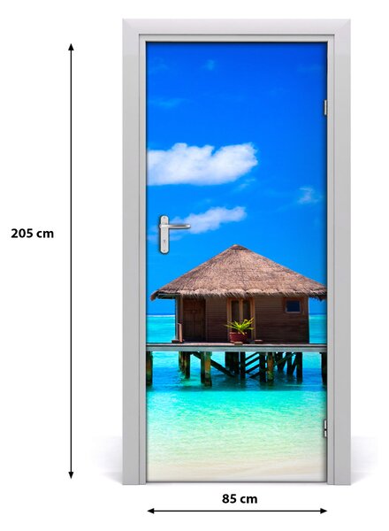 Fototapeta samolepiace na dvere domy na vode 85x205 cm