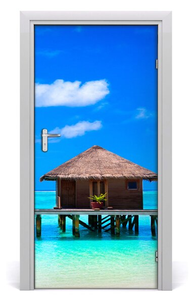 Fototapeta samolepiace na dvere domy na vode 95x205 cm