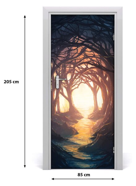 Fototapeta samolepiace na dvere temný les 85x205 cm