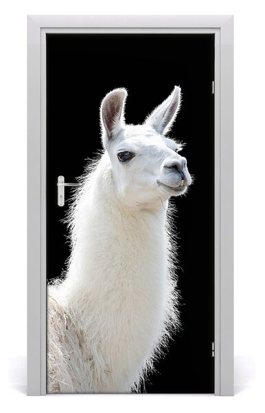 Fototapeta samolepiace na dvere biela lama 95x205 cm