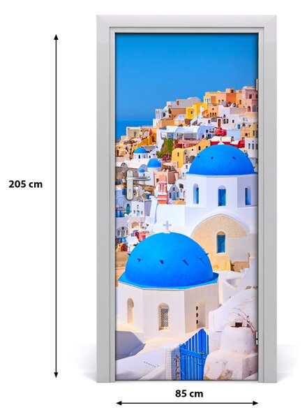 Fototapeta samolepiace na dvere mesto Santorini 85x205 cm