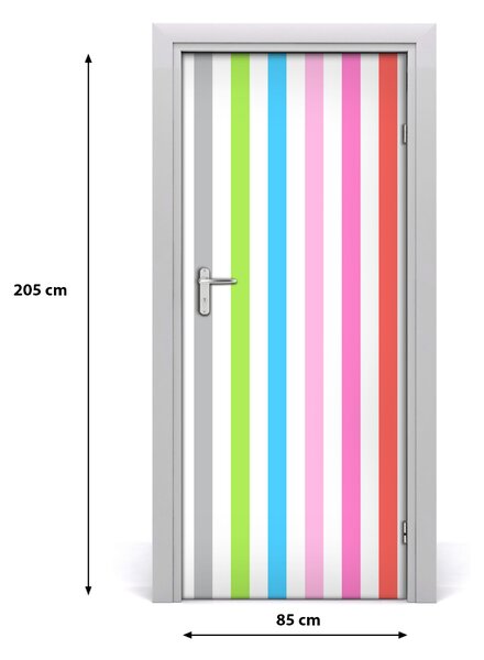 Samolepiace fototapety na dvere farebné pásky 85x205 cm