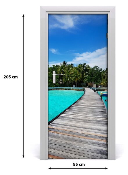 Fototapeta samolepiace na dvere tropický výhľad 85x205 cm