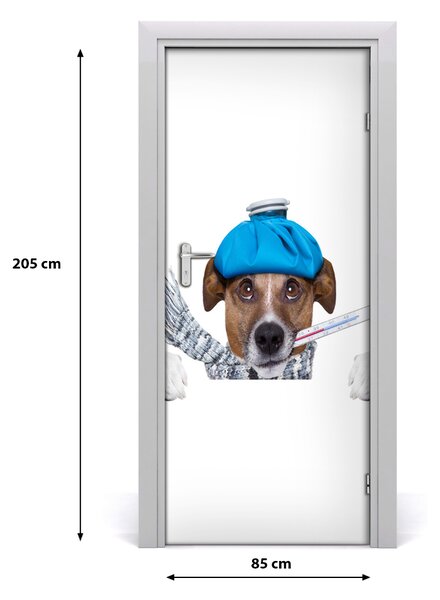 Samolepiace fototapety na dvere chorý pes 85x205 cm