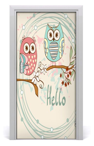 Samolepiace fototapety na dvere sovy 95x205 cm