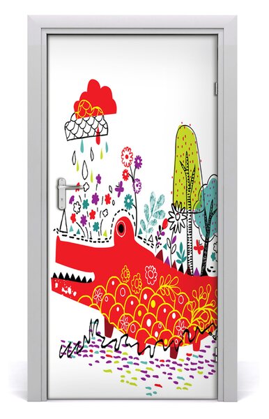 Samolepiace fototapety na dvere krokodíl 95x205 cm