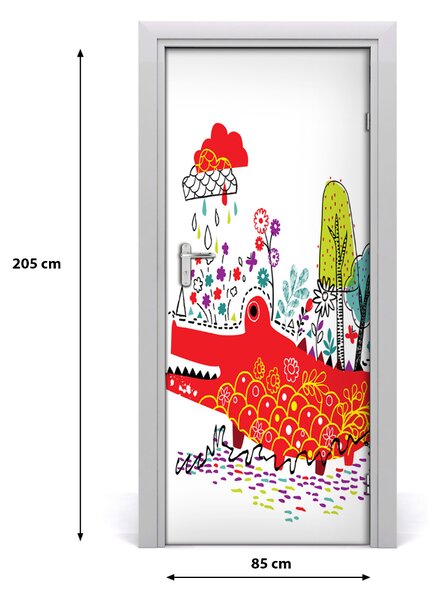 Samolepiace fototapety na dvere krokodíl 85x205 cm