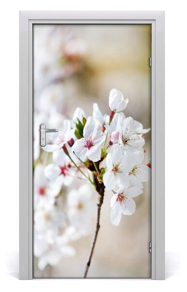 Samolepiace fototapety na dvere kvety višne 95x205 cm
