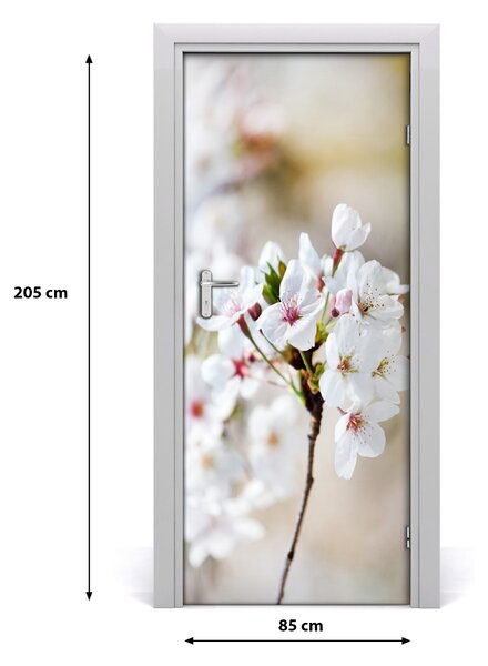 Samolepiace fototapety na dvere kvety višne 85x205 cm